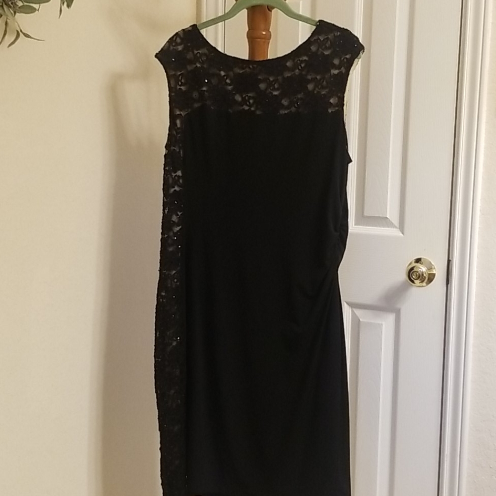 Connected Apparel Black and Tan Evening Dress